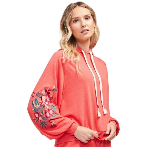 Wildfox Tops - Wildfox Sacred Lotus Embroidered Towel Terry Sumo Hoodie New
